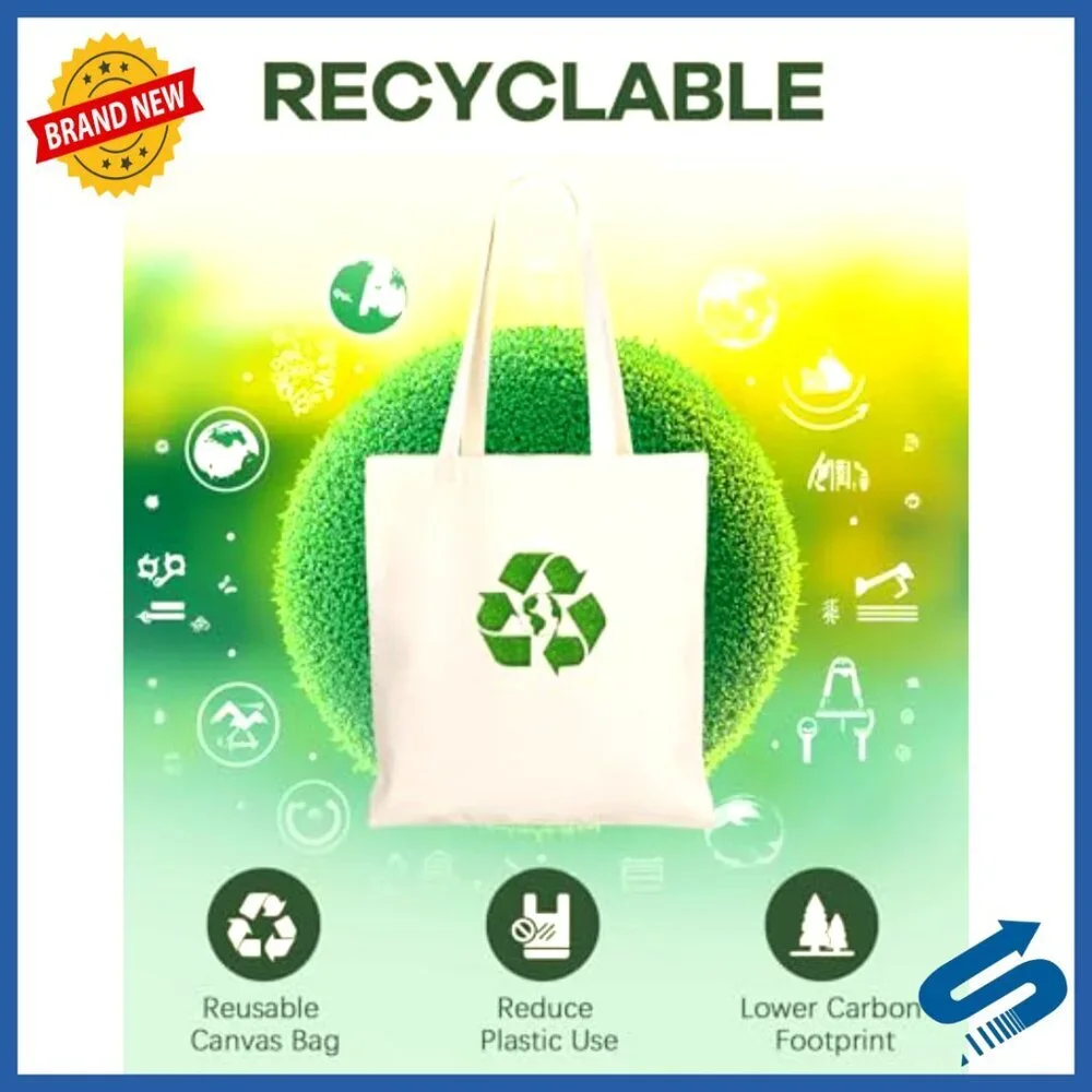 Large Canvas Tote Bag Bulk Pack DIY Projects Reusable Grocery Bag